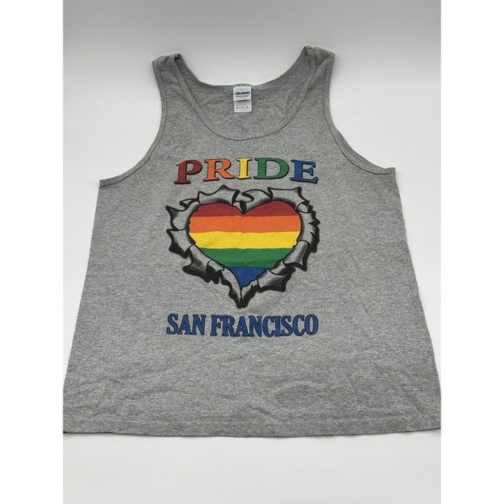 Men's Rainbow San Francisco Grey Tank Top BL Gay Lesbian LGBT Pride CA